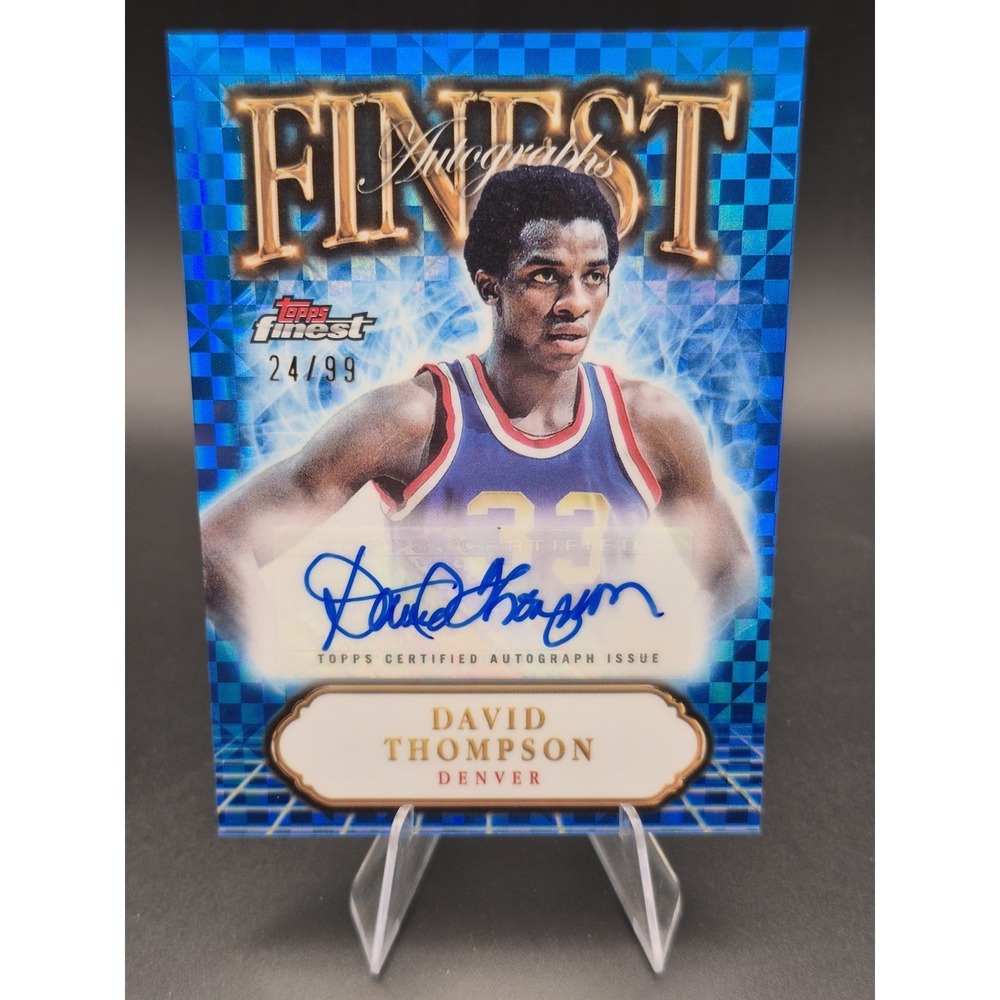 2024-25 Topps Finest David Thompson #FA-DT Blue X-Fractor Autograph /99 Thunder